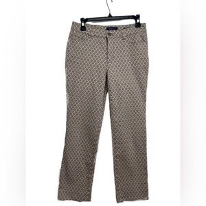 Charter Club Tan Lexington Straight Pants with argyle white design size 6P